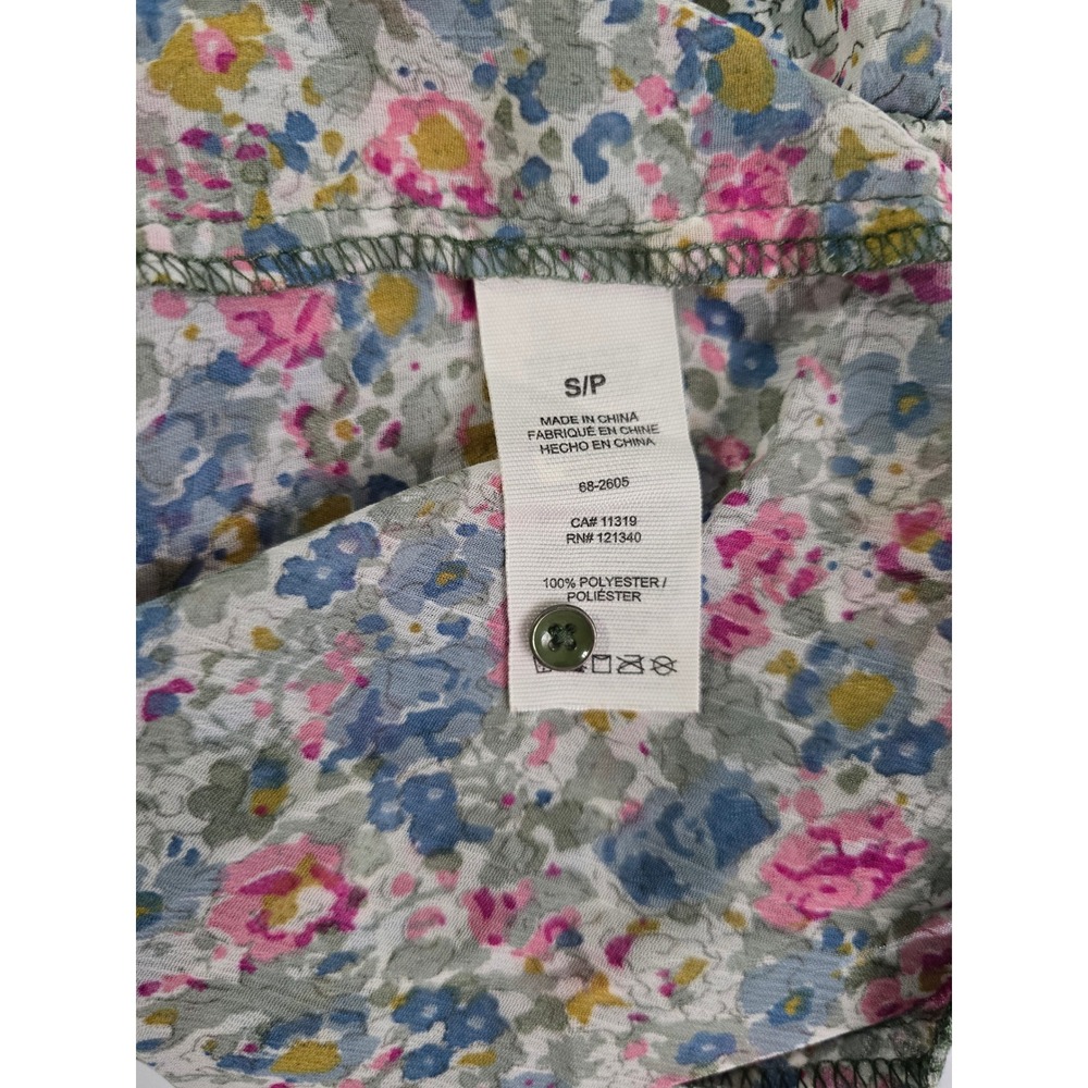 Garage Floral Cami Top Blue Pink Wildflower Lace Trim Button Front Small - Picture 13 of 14